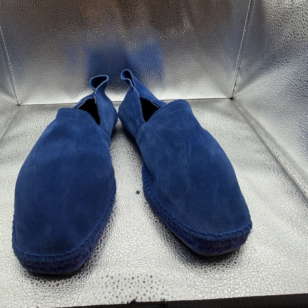 Size 10T Tom Ford Suede Barnes Espadrilles Navy Blue Mens Slip On Casual Shoes - Picture 2 of 9
